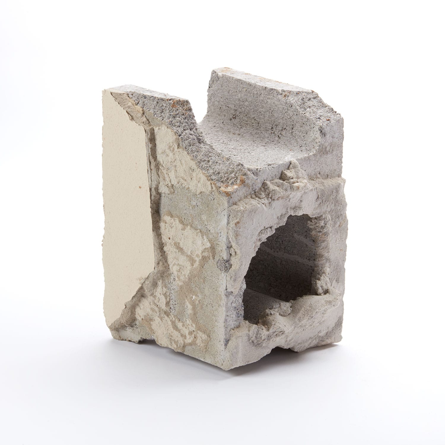 Salvaged Vintage Cinder Block with Plaster Remains No.1 | Noho Surface