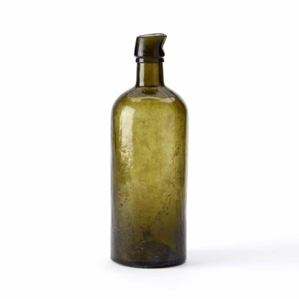 Vintage Olive Green Glass Bottle No.13