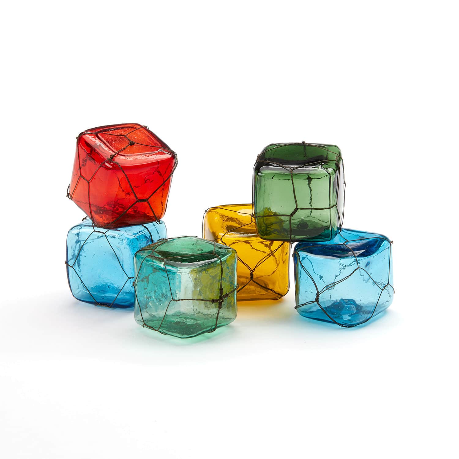 Glass cubes spark zip